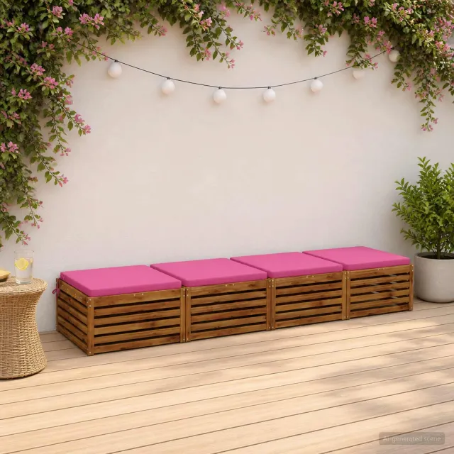 vidaXL Zitkussens SOEST 4 st 100% Polyester Roze 60 x 60 x 5 cm