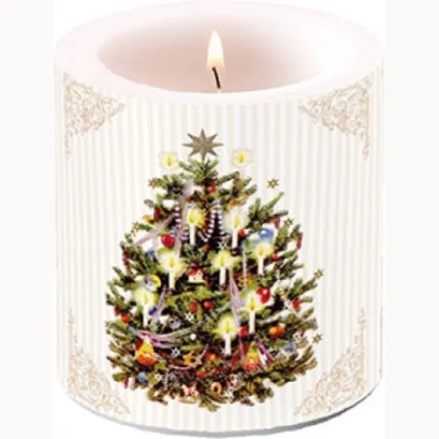 Ambiente Kaars klein X-Mas Tree Cream multi