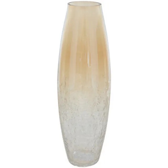 Atmosphera Créateur d'intérieur® Alexis Transparante Vaas met Gouden Craquelé - Glas - Hoge Bloemenvaas 40 cm - D. 13 cm - Decoratieve Vaas