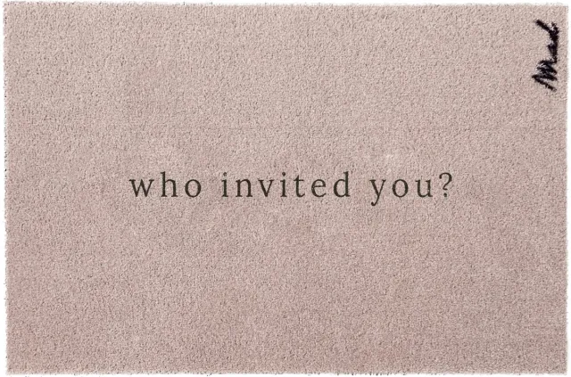 Mad About Mats Andy - Who invited you - deurmat - schoonloop/scraper - wasbaar - 50x75cm beige