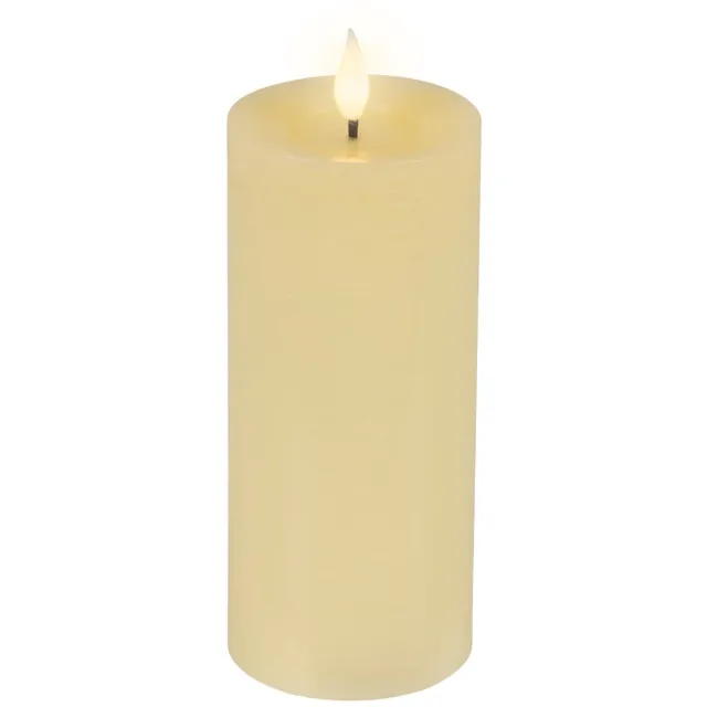 Lumineo led kaars echt wax creme 20 cm flikkerend Wit