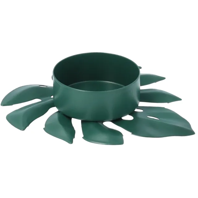 QUVIO Waxinelichthouder - Blad - 9 x 8 x 2 cm - Groen