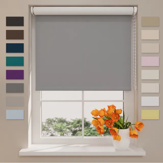 DTCH Rolgordijn Easy Verduisterend - Steel Grey - 100 x 190 cm
