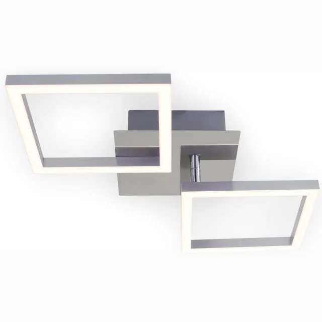 Briloner FRAME - Plafonnière - plafondlamp draaibaar - LED 16 Watt - 1.200 Lumen - 3.000 Kelvin - plafondlamp chroom-zilverkleurig chromium