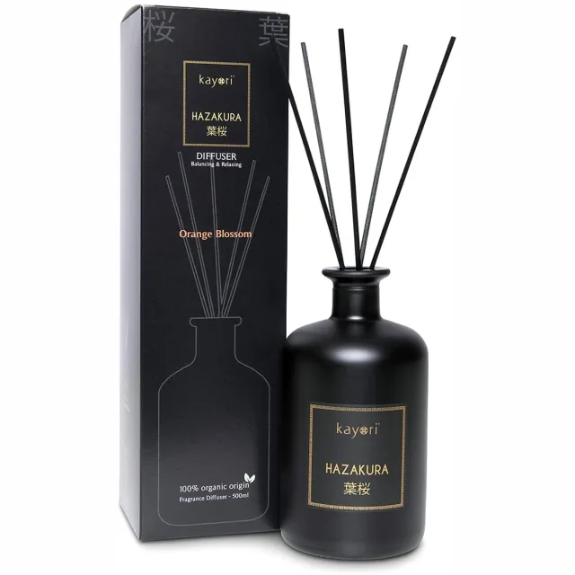 kayori Hazakura Geurstokjes - Bloemig - 500 ml zwart