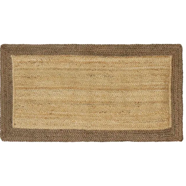vidaXL Gebied Tapijt Grijs en natuurlijk 60 x 110 cm Jute