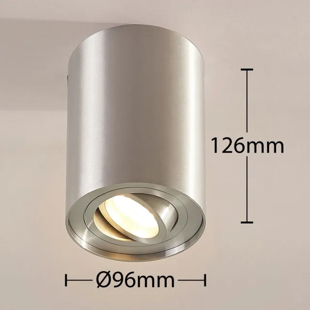 ARCCHIO plafondlamp - 1licht - Aluminium - H: 12.5 cm - GU10 - geborsteld aluminium