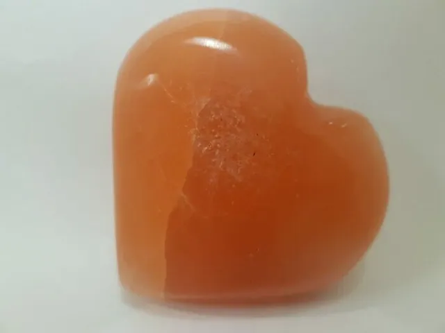 Yogi & Yogini Hart knuffelsteen seleniet oranje 8 cm