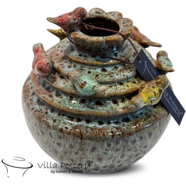 Villa Pottery Vaas Grenada D17xH17 blauw