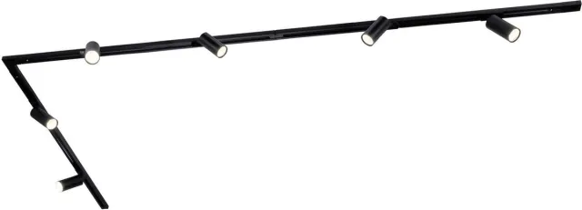 LEDVION LED Railverlichting 3M + 6 Railspots (Zwart - Dimbaar - GU10 Fitting) - 1-Fase