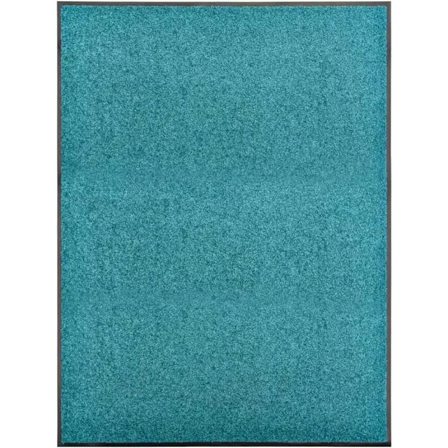 vidaXL Deurmat wasbaar 90x120 cm cyaan Turquoise