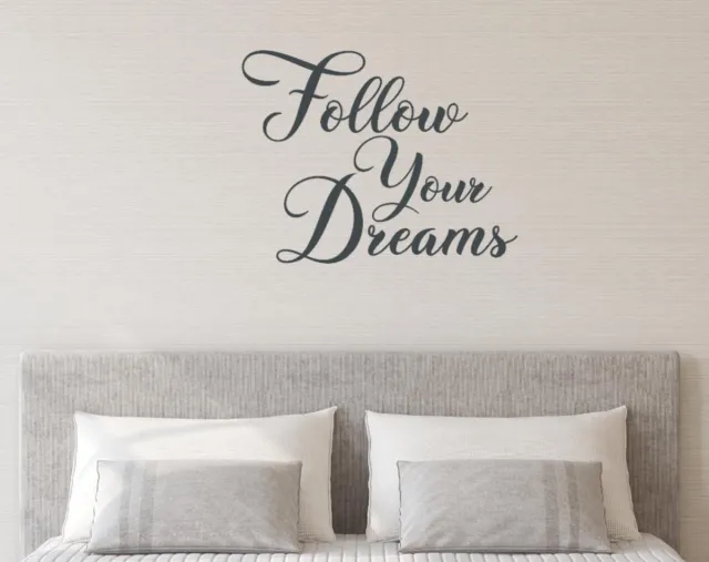 Rosami Decoratiestickers Muursticker Follow your dreams 75 x 58 cm | Rosami Decoratiestickers Donker Grijs