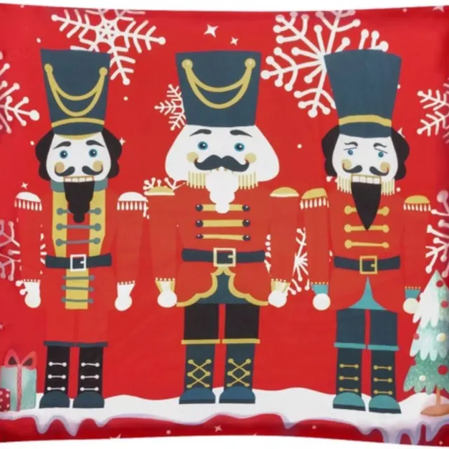 Ruhhy Notenkraker Kussensloop 40x40 cm - Voeg een Klassieke Kerstcharme toe Rood