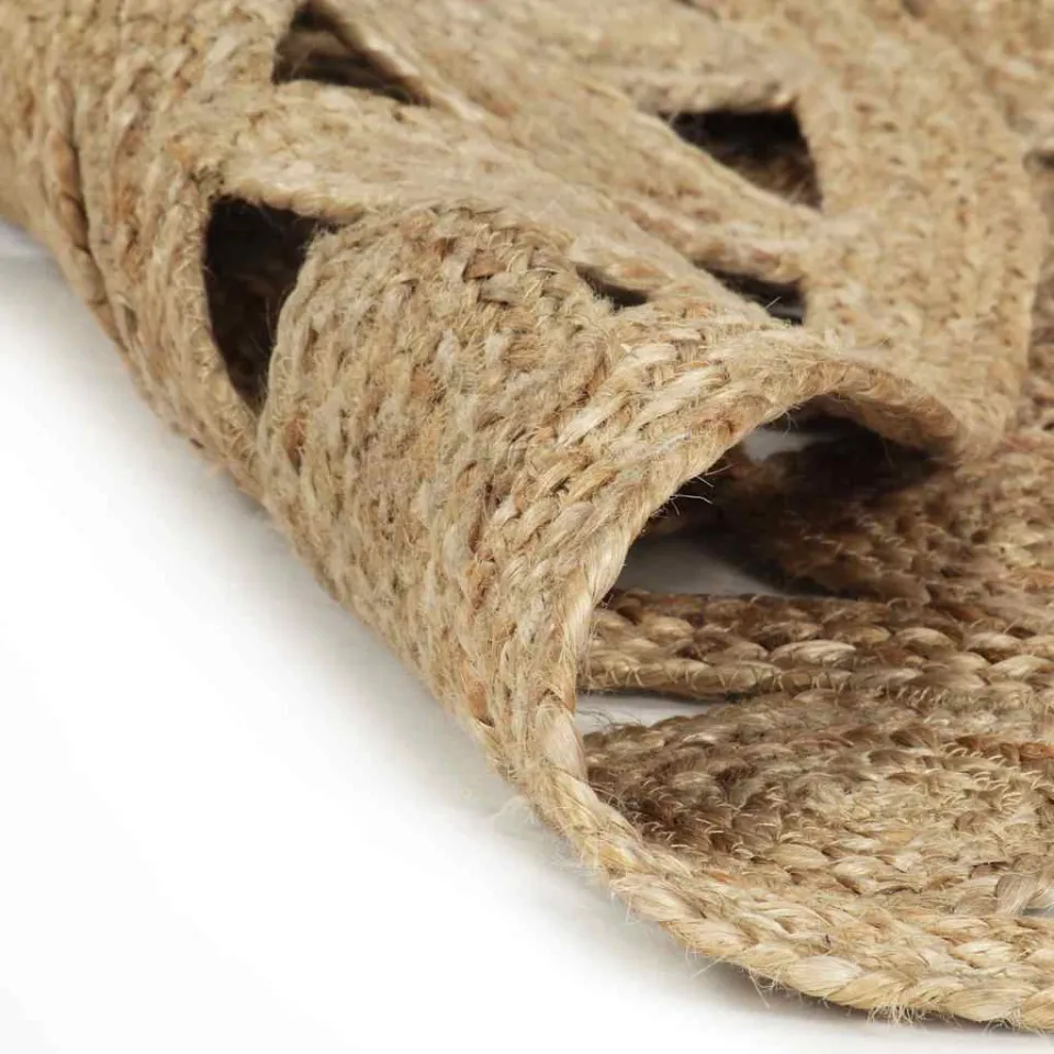 vidaXL Vloerkleed handgemaakt 120 cm gevlochten jute bruin, foto 2