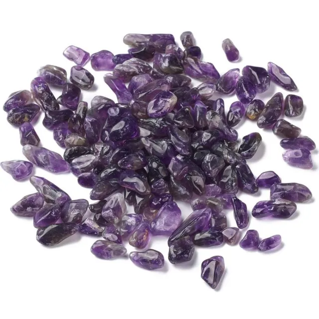 Ruben Robijn Oplaadsteentjes Kristallen Edelstenen AMETHIST 80 gram in kado zakje trommelsteentjes (7-15mm) Paars