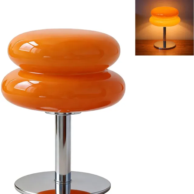 Oemmn Oranje Paddestoel lamp - Retro dimbare nachtlamp - Mid-Century bureaulamp - Mushroom design - Sfeervolle slaapkamerlamp voor nachtkastje - Woonkamer en slaapkamer decoratie