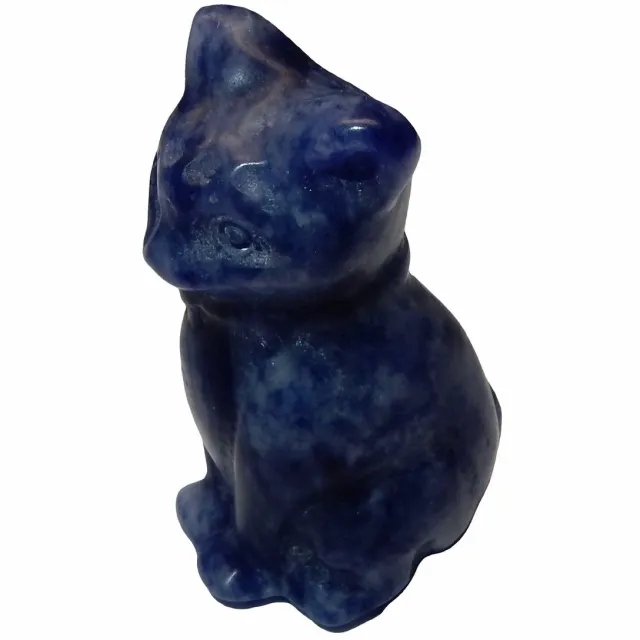 Shanna's Gems and more Kristal Steen Miniatuur Poes Sodaliet blauw