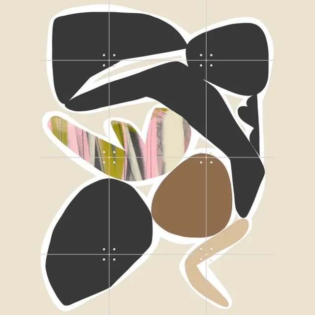 IXXI Botanical Shapes II, Bohomadic Studio - 60 x 80 cm - Grote wanddecoratie en posters - Illustraties, Grafisch Ontwerp, Abstract Warme kleuren