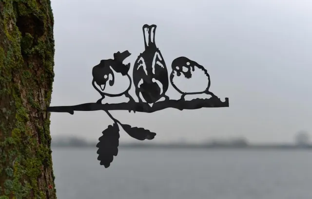 Birdwise Huismus trio metalen vogel Metaal