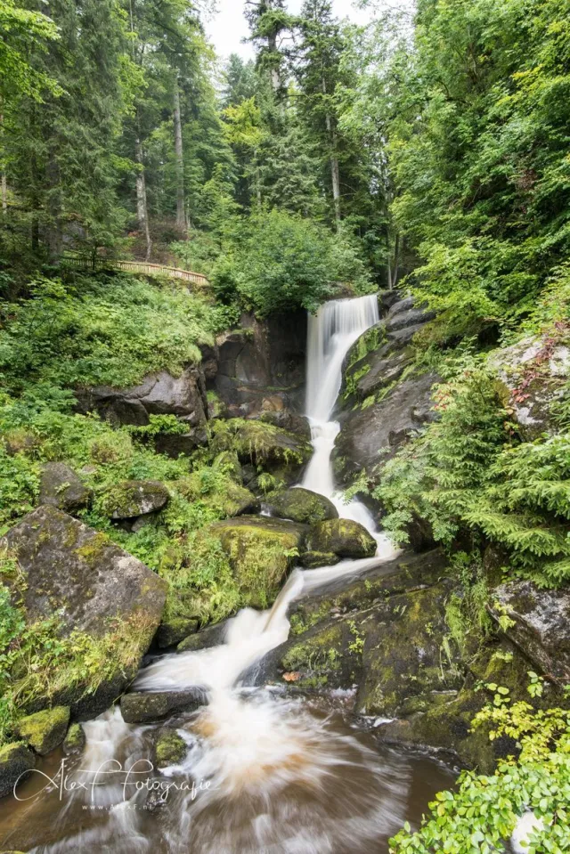 Alex F Fotografie Foto op Canvas, Waterval Staand (120x80cm) groen