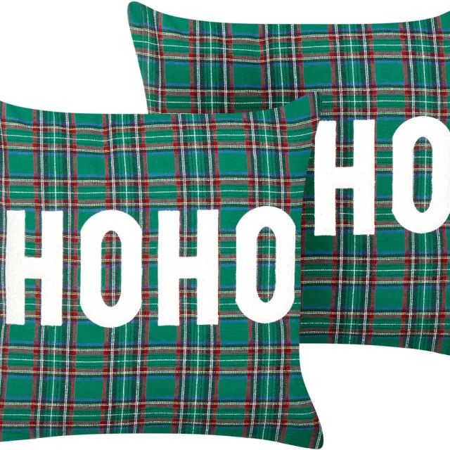 Beliani JOYCANDY - Sierkussen set van 2 - Groen - 45 x 45 cm - Polyester