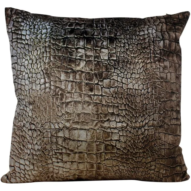 kussen fluweel croco bruin