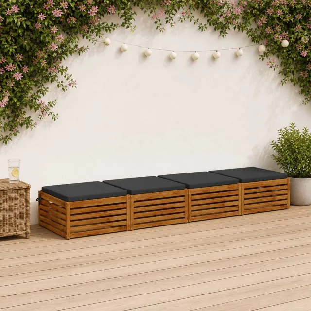 vidaXL Zitkussens SOEST 4 st 100% Polyester Donkerblauw 80 x 80 x 5 cm