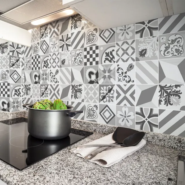 Ambiance Sticker Zelfklevende tegelmuurstickers voor keuken en badkamer - 24 Manuelana Azulejo tegelstickers - 24 stickers, 20x20cm Multi color