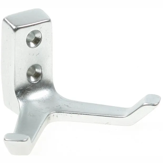 Hermeta Hoedhaak - Jashaak - 0033-01 - Zilver - Aluminium - Dubbele haak zilver - Dutch Design - Oersterk - Multifunctioneel
