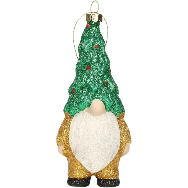 Home & Styling Home and Styling kersthanger gnome/dwerg/kabouter - kunststof - 12,5 cm - kerstversiering Goudkleurig