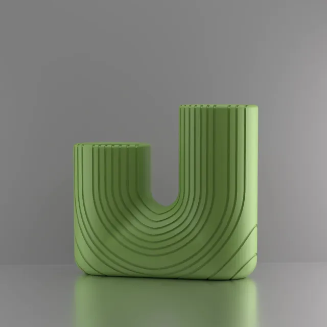 3d-gezellig Symbiose - Vaas - Lichtgroen - Maat 15 cm - Kunststof - Modern - Bloemenvaas - 100% gerecycled PLA (bioplastic)