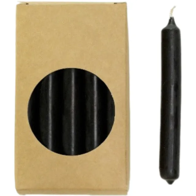 Rustik Lys Potloodkaarsen - Extra smal - 1,2 cm - Zwart - Klein - 20 stuks - 1,2 x 10cm
