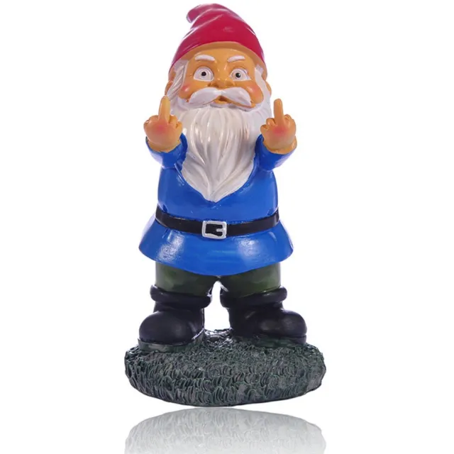 Tovbmup Tuinkabouter - Gartenzwerg Lustig - 6x7x15cm Resin Figuur - Geschikt voor Buiten en Binnentuin Decoratie - Grappig Geschenk voor Tuinliefhebbers blauw
