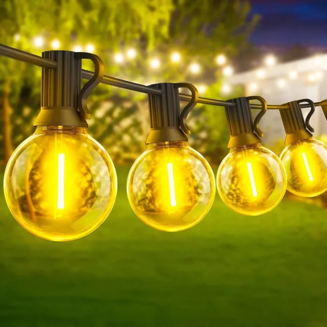 Vellaro Tuinverlichting buiten lichtsnoern - Warmwit - 30 meter - LED Lichtketting met Afstandsbediening en Dimbaar - Voor Terras en Tuin