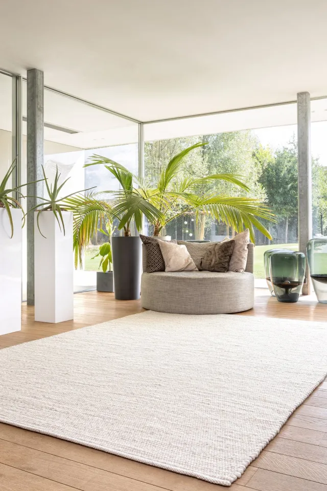 Acsento Milano Ivory Mix Vloerkleed - 240 x 340 cm - Ivoor - Rechthoekig - Wol - Woonkamer, Eetkamer, Slaapkamer - Effen - Scandinavisch, Modern