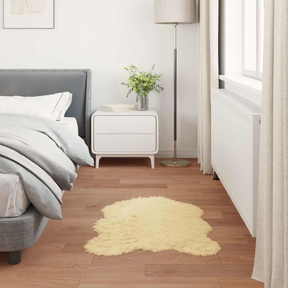 vidaXL Tapijt van imitatie TAFALLA Crèmekleurig 60 x 90 cm Polyester, foto 3