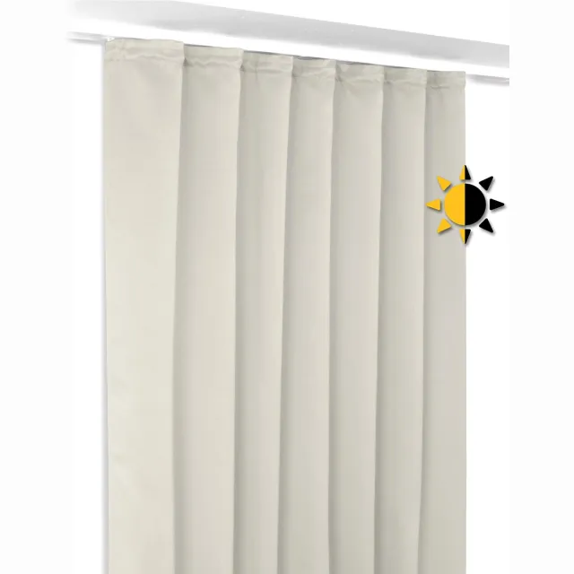 Unyqoos ® Volledig Verduisterend Gordijn met Plooiband en Geluiddempende Eigenschappen voor Slaapkamer of Woonkamer beige