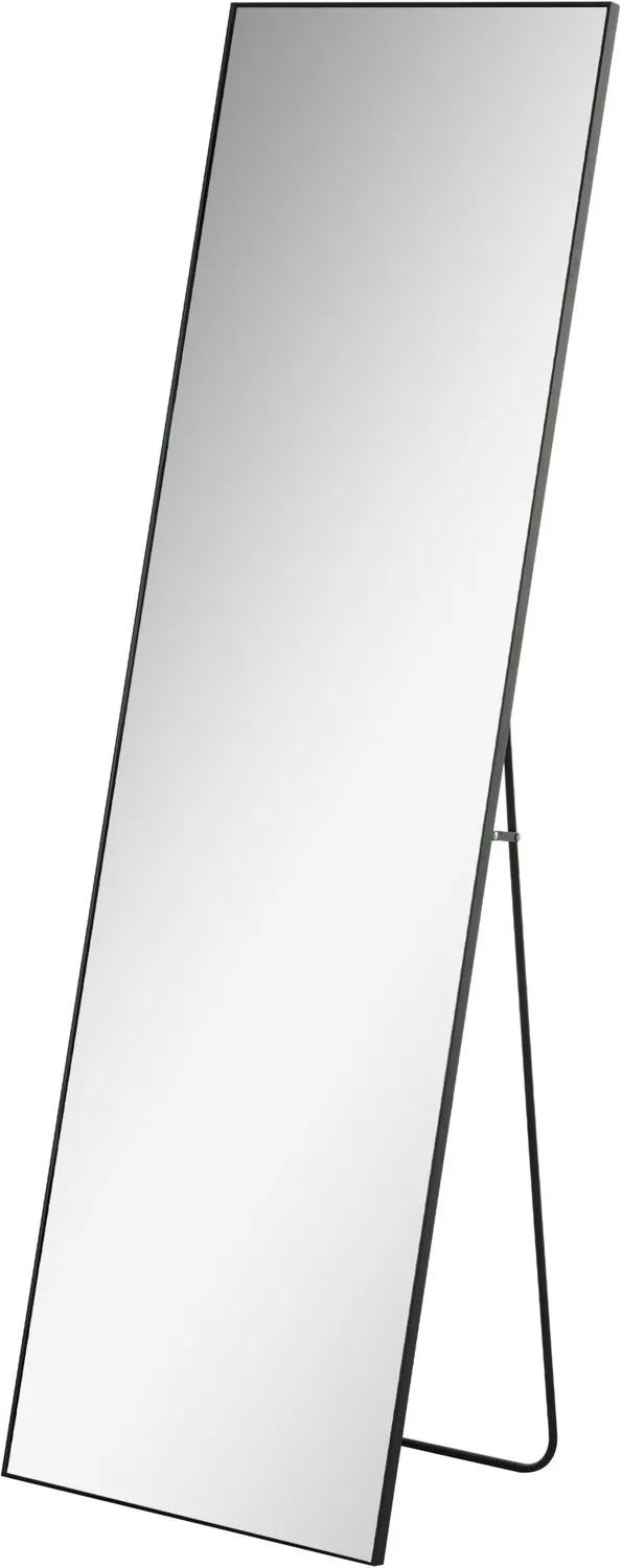Homona Ganzkörperspiegel - Met geïntegreerde standaard en wandbevestiging - 50 x 2 x 161,5 cm - Zwart