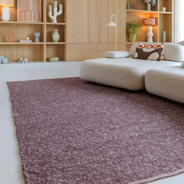 Nordic Weavers Wollen vloerkleed - Silvull bordeauxrood 80x150