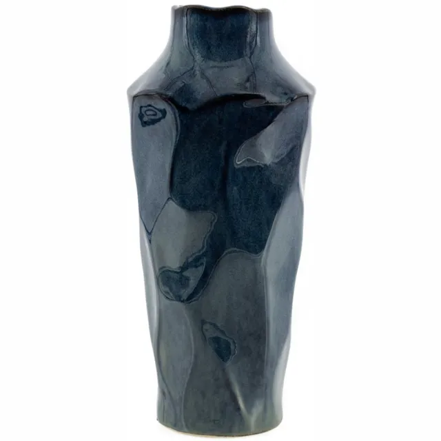 homebound by ky Aardewerk vaas Dimple blauw | bloemenvaas | 16x16x35,5cm