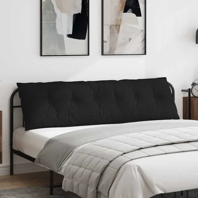 vidaXL Rugkussen Zwart 180 x 50 x 19 cm Stof