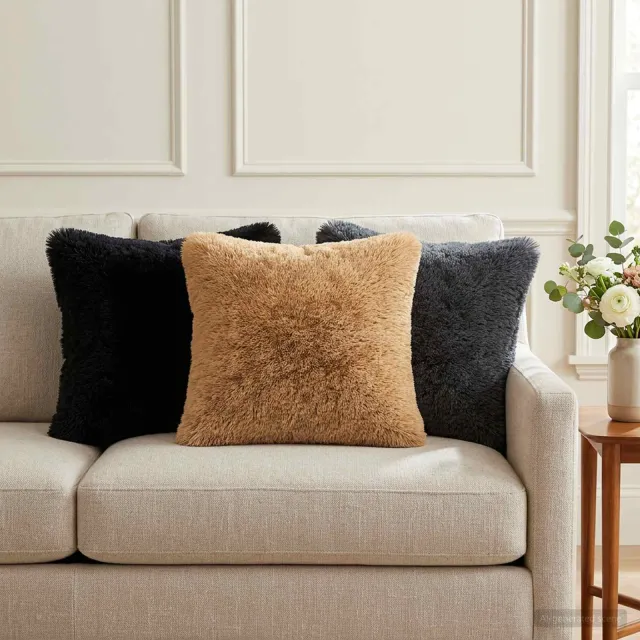 vidaXL Plaid kussen 6 st HEERLEN Taupe 35 x 35 cm PV Fleece