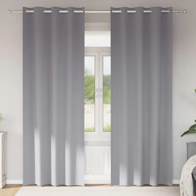 vidaXL Zwart-out Gordijnen met Ringen 2 st Lichtgrijs 245 x 140 cm