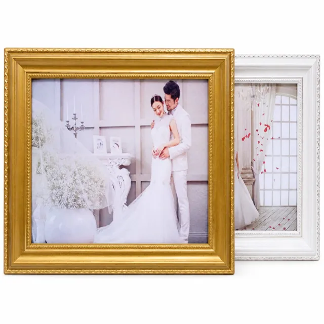 SWGOTA Goudkleurige staande fotolijst A3, 29.7 × 42 cm, rechthoekig met sierprofiel, zonder foto