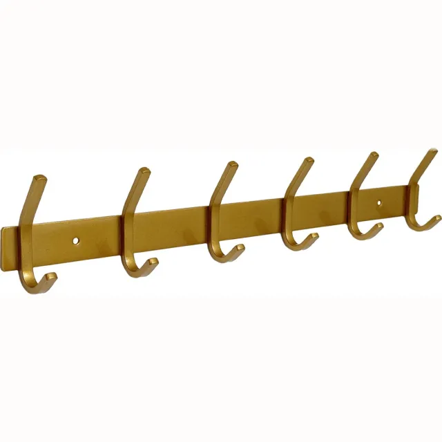 Duna Wandkapstok - 12 Haken - RVS - Muur Kapstok Hangend - Handdoekrek - 3M Tape - Messing