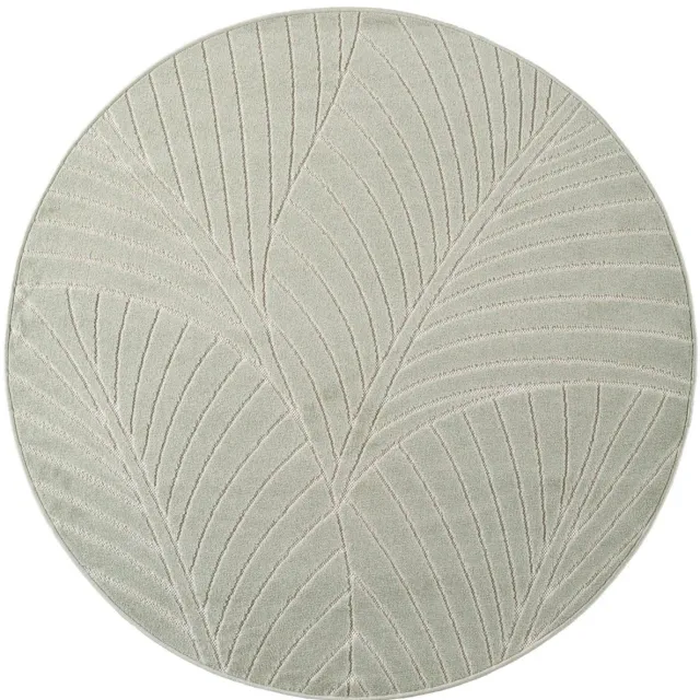 Dutch XXL Rond Buitenkleed | Nova | Palmbladeren | Groen | 160x160 cm | Buitentapijt | Tuintapijt