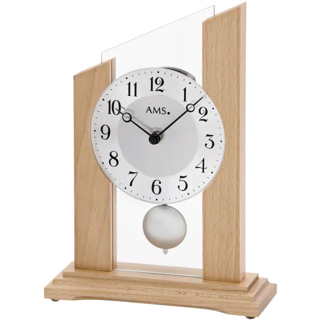 AMS Tafelklok 1117 met Quartz Slinger goudkleur messing