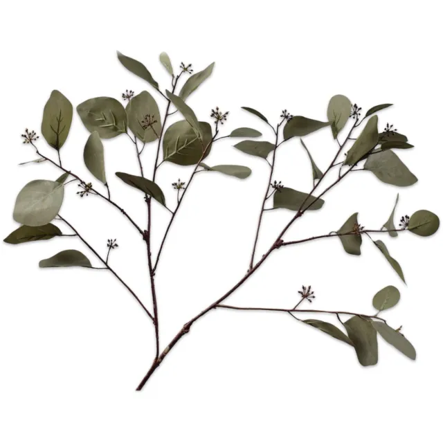 Silk-ka Kunsttak - eucalyptus - groen - H94 cm grijs