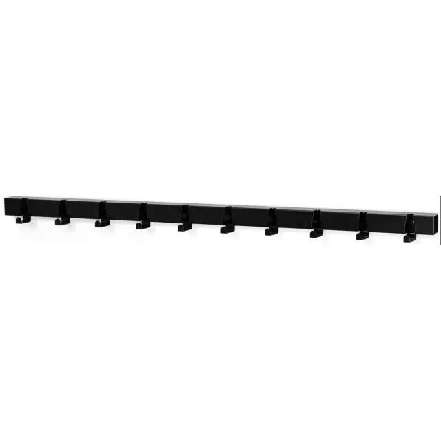 Vij5 Coatrack By The Meter - metalen design kapstok met 10 haken - RAL9017 zwart