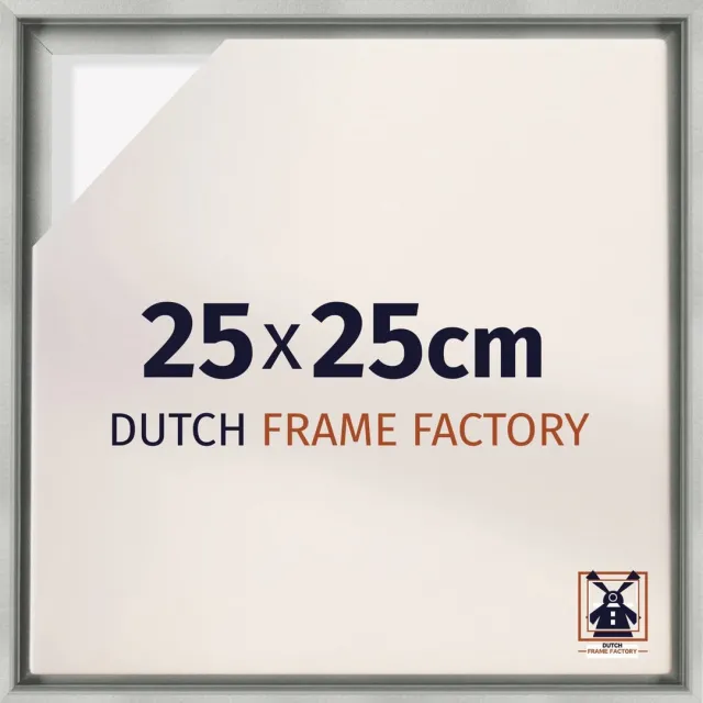 Dutch Frame Factory Baklijst 25x25 cm - Zilver Mat - Geschikt voor Canvasdoek - MDF Baklijst Lausanne